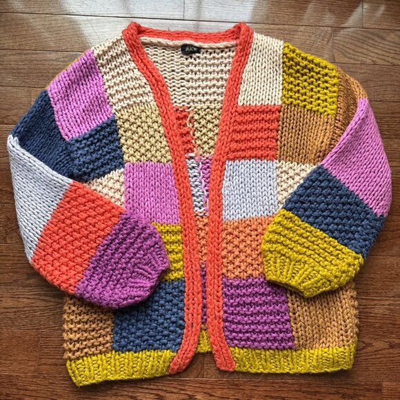 SAACHI Colorblock Multicolored Cardigan Sweater - Picture 2 of 6